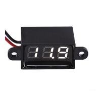 Springwillfly Voltmetro digitale a LED impermeabile da 0,7 cm, a due fili CC 3,5-30 V, per test di tensione della batteria del veicolo, ABS (bianco)