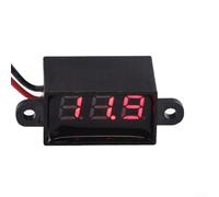 Springwillfly Voltmetro digitale a LED impermeabile da 0,7 cm, a due fili CC 3,5-30 V, per test di tensione della batteria del veicolo, ABS (rosso)