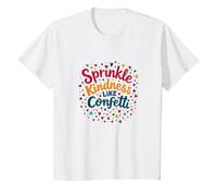 Sprinkle Kindness Like Confetti - Citazione ispiratrice Maglietta, Bambini, Bianco, 4 Anni