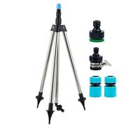 Sprinkler Stand, Tripod Sprayer, Rotating 360 Degree Head, Adjustable Telescopic Height, Outdoor Irrigation for Garden Lawn Golf Yard, 22.05-35.43 Inches, Black Color, 1 Set