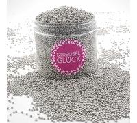 Sprinkletti JUST PURE ARGENTO 180g Nonpareils STREUSEL GlÜCK Perle di zucchero Sprinkles di zucchero Festa di compleanno per bambini Decorazione di torte natalizie Cupcakes Muffins Sprinkles per torte
