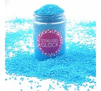 Sprinkletti JUST PURE BLU 90g Nonpareils STREUSEL GlÜCK Perle di zucchero Sprinkles di zucchero Festa di compleanno per bambini Decorazione di torte natalizie Cupcakes Muffins Sprinkles per torte