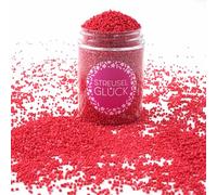 Sprinkletti JUST PURE ROSSO 90g Nonpareils STREUSEL GlÜCK Perle di zucchero Sprinkles di zucchero Festa di compleanno per bambini Decorazione di torte natalizie Cupcakes Muffins Sprinkles per torte