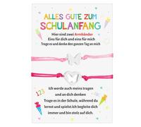 Sprinlot 2 scuola bambino braccialetto ragazze primo giorno di scuola regali, braccialetto farfalla scuola bambino mamma braccialetti primo giorno di scuola carta regalo primo giorno di scuola cono