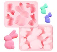 Sprinlot Stampo Coniglio Pasqua, Stampi in Silicone Pasquali, Stampo Silicone per Coniglio, Stampi in Silicone per Cioccolatini Biscotti Torta Candele Sapone