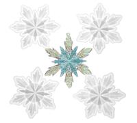 Sprinlot Stampo in Silicone Natale, 4Pcs Silicone Stampo Fiocco di Neve, Stampi in Silicone Resina Epossidica DIY, Stampi in Resina di Natalizi, Regalo Natale Compleanno Amici di Famiglia