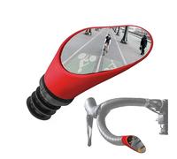 Sprintech - Specchietto convesso cromato per manubrio da bicicletta, realizzato in Svizzera, regolabile, superficie riflettente, alloggiamento in ABS, misura universale, singolo, rosso