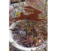 Sprinter coniglio in acciaio inox da infilare figure da giardino figure di an...