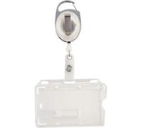 SPRINTIS 1 Buste porta badge con yoyo 1 cursore bianco, trasparente, plastica dura