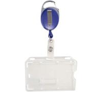 SPRINTIS 1 Buste porta badge con yoyo 1 cursore blu, plastica dura