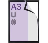 SPRINTIS 1 Cornice magnetica A3, autoadesiva adesivo sui bordi () nero, PVC rigido