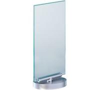 SPRINTIS 1 Espositore a forma di T 1/3 A4, girevole, acrilico con aspetto di vetro e base 1/3 A4, acrilico (PMMA), trasparente, argento