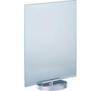 SPRINTIS 1 Espositore a forma di T A4, girevole, acrilico con aspetto di vetro e base A4, acrilico (PMMA), trasparente, argento