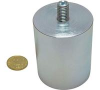SPRINTIS 1 Magneti cilindrici con base con filettatura, in AlNiCo 50 mm, AlNiCo, acciaio, argento