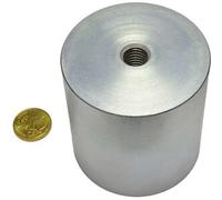 SPRINTIS 1 Magneti cilindrici con base con filettatura interna 63 mm argento, AlNiCo, acciaio