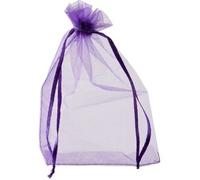 SPRINTIS 1 Pacchetto - Sacchetti di organza con chiusura a nastro in raso viola 100 x 150 mm