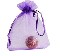 SPRINTIS 1 Pacchetto - Sacchetti di organza con chiusura a nastro in raso viola 75 x 100 mm