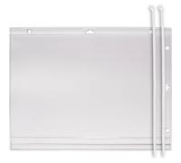 SPRINTIS 1 Pacchetto - Tasca porta poster impermeabile A4 con 2 fascette per cavi, PVC rigido, trasparente