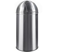 SPRINTIS 1 Pattumiera Push, acciaio inox argento opaco 50 l, acciaio inossidabile