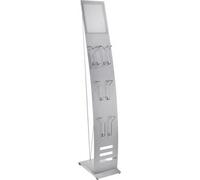 SPRINTIS 1 Porta brochure TEC-ART espositore stretto con cornice magnetica e scomparti per brochure, Metallo, PVC rigido, argento