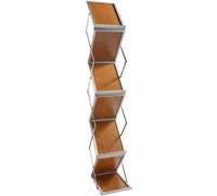 SPRINTIS 1 Portadepliant da terra pieghevole BOSTON 6 x A4 con valigetta, in legno A4 effetto legno , alluminio, legno