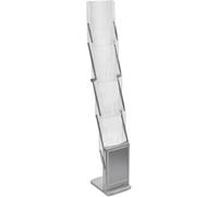 SPRINTIS 1 Portadepliant da terra pieghevole DENVER A4 con borsa e cornice magnetica, argento, Metallo, Plastica, PVC rigido