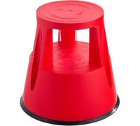 SPRINTIS 1 Unità - Sgabello con ruote, plastica, 2 gradini rosso, Plastica, PP