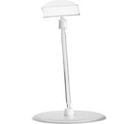 SPRINTIS 10 Unità - Clip porta prezzo con porta prezzi piccolo e base a disco (Ø 90 mm), 10 cm di estensione, trasparente, PS