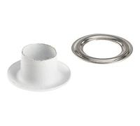 SPRINTIS 100 Unità - Occhielli per teloni inossidabili, autoperforanti, ottone bianco, argento Occhielli tondi #1-J (⌀ 6,1mm), in ottone