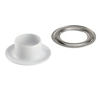 SPRINTIS 100 Unità - Occhielli per teloni inossidabili, autoperforanti, ottone bianco, argento Occhielli tondi #1 (⌀ 8 mm), in ottone