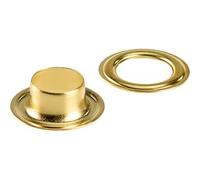 SPRINTIS 100 Unità - Occhielli per teloni inossidabili, autoperforanti, ottone oro Occhielli tondi #1 (⌀ 8 mm), in ottone