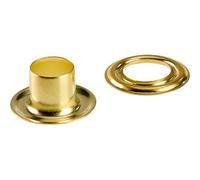 SPRINTIS 100 Unità - Occhielli per teloni inossidabili, autoperforanti, ottone oro Occhielli tondi #2L (⌀ 9,2 mm) con gambo lungo da 9 mm, in ottone