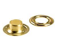 SPRINTIS 100 Unità - Occhielli per teloni inossidabili, autoperforanti, ottone oro Occhielli tondi #3L (⌀ 11,3 mm) con gambo lungo da 9 mm, in ottone