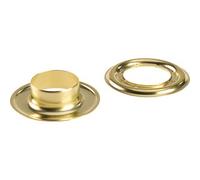SPRINTIS 100 Unità - Occhielli per teloni inossidabili, autoperforanti, ottone oro Occhielli tondi #5 (⌀ 16,2 mm), in ottone