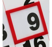 SPRINTIS 100 Unità - Segnagiorno per calendario, più cordino elastico annodato finestrella classica E6, 35 x 35 mm dimensione interna, 41 x 43 mm dimensione