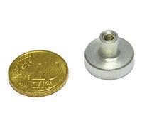 SPRINTIS 12 Unità - Magneti in SmCo con base con boccola filettata 16 mm, SmCo, acciaio, argento