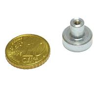 SPRINTIS 15 Unità - Magneti in SmCo con base con boccola filettata 13 mm, SmCo, acciaio, argento