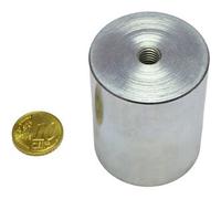 SPRINTIS 2 Unità - Magneti cilindrici con base con filettatura interna 40 mm argento, AlNiCo, acciaio