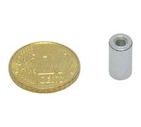SPRINTIS 27 Unità - Magnete con base in acciaio con boccola filettata, al neodimio 6 mm zincato, neodimio, Metallo, argento