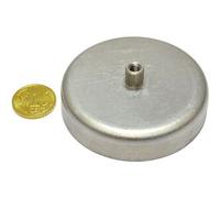 SPRINTIS 5 Unità - Magneti in ferrite con base con boccola filettata 63 mm 22 mm ferrite, acciaio inossidabile, argento
