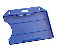 SPRINTIS 50 Unità - Buste porta badge in plastica rigida, aperte blu, plastica dura