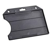 SPRINTIS 50 Unità - Buste porta badge in plastica rigida, aperte nero, plastica dura