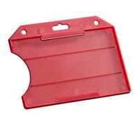 SPRINTIS 50 Unità - Buste porta badge in plastica rigida, aperte rosso, plastica dura