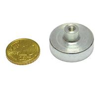 SPRINTIS 6 Unità - Magneti in SmCo con base con boccola filettata 25 mm, SmCo, acciaio, argento
