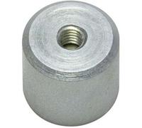 SPRINTIS 7 Unità - Magneti cilindrici con base con filettatura interna 21 mm argento, AlNiCo, acciaio