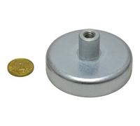 SPRINTIS 7 Unità - Magneti in ferrite con base con boccola filettata 63 mm 30 mm ferrite, acciaio, argento