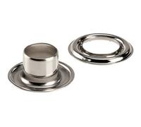 SPRINTIS Schenk GmbH & Co. KG 100 Unità - Occhielli per teloni inossidabili, autoperforanti, ottone argento Occhielli tondi #2L (⌀ 9,2 mm) con gambo lungo da 9 mm, in ottone