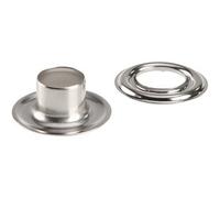 SPRINTIS Schenk GmbH & Co. KG 100 Unità - Occhielli per teloni inossidabili, autoperforanti, ottone argento Occhielli tondi #3L (⌀ 11,3 mm) con gambo lungo da 9 mm, in ottone