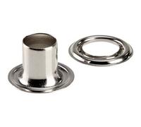 SPRINTIS Schenk GmbH & Co. KG 100 Unità - Occhielli per teloni inossidabili, autoperforanti, ottone argento Occhielli tondi #2XL (⌀ 9,2 mm) con gambo extra lungo da 11,5 mm, in