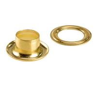 SPRINTIS Schenk GmbH & Co. KG 100 Unità - Occhielli per teloni inossidabili, autoperforanti, ottone oro Occhielli tondi #1-J (⌀ 6,1mm), in ottone